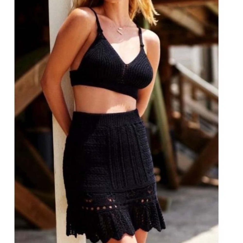 Black Crochet Set